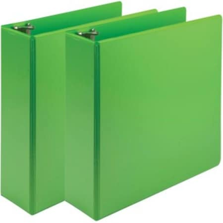 Davenport 3 in. Earths Choice Plant-Based Durable 3 Ring View Binders, Lime Green, 2PK DA3193709